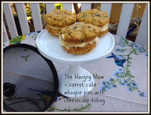 The Hungry Mum carrot cake whoopie pies with cheesecake filling