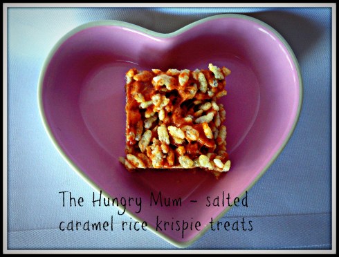 The Hungry Mum - salted caramel rice krispie squares