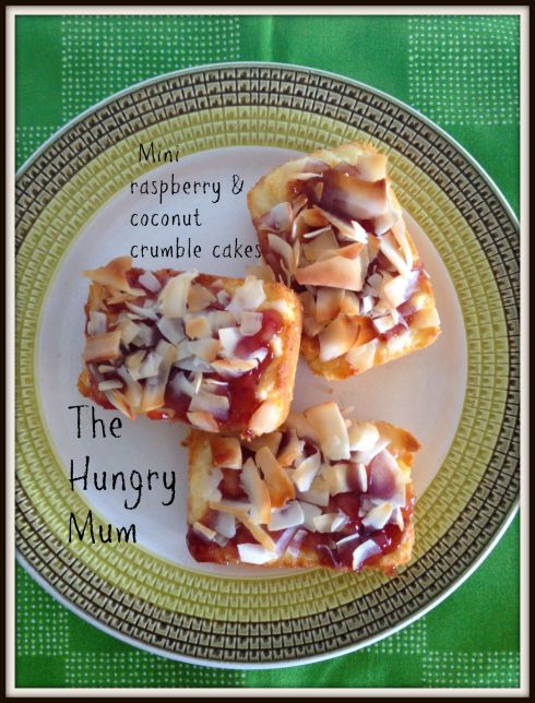 Mini raspberry & coconut crumble cakes  The Hungry Mum