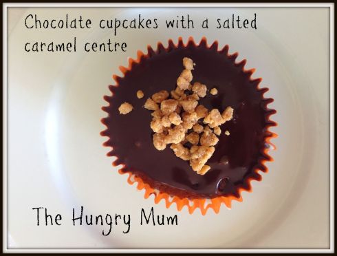 The Hungry Mum. Chocolate cupcakes with a salted caramel centre