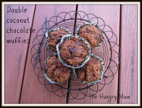 Double  coconut  chocolate  muffins