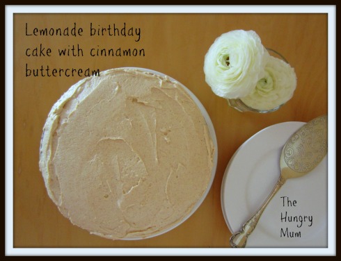 Lemonade birthday cake and cinnamon buttercream