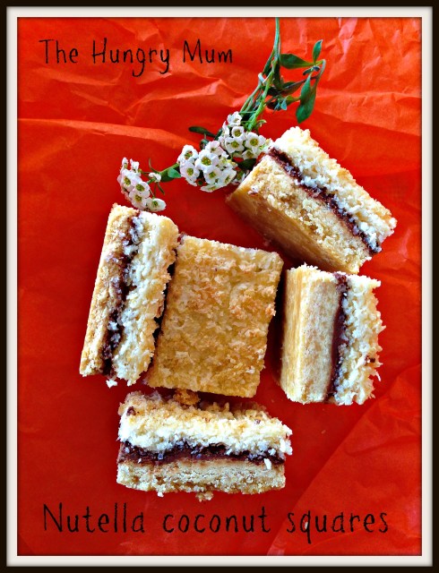 Nutella coconut squares - the hungry mum