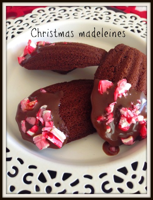chocolate peppermint madeleines