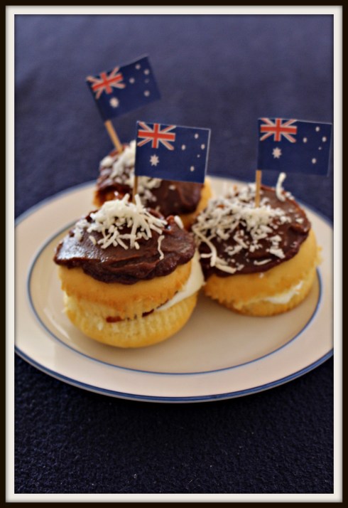 The Hungry Mum - Easy Australia Day dessert Inside out lamington cupcakes