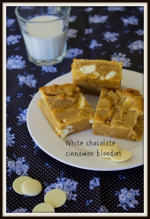 White chocolate  cinnamon blondies
