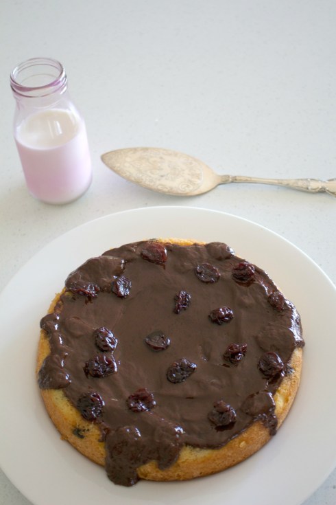 Cherry sponge cake. The Hungry Mum