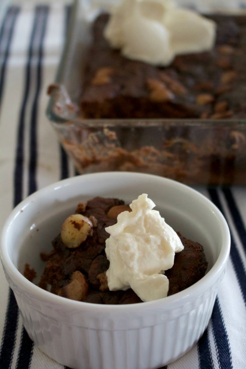 chocolate self saucing macadamia pudding