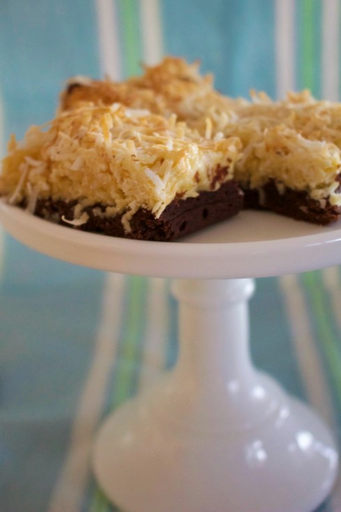 Coconut topped brownies