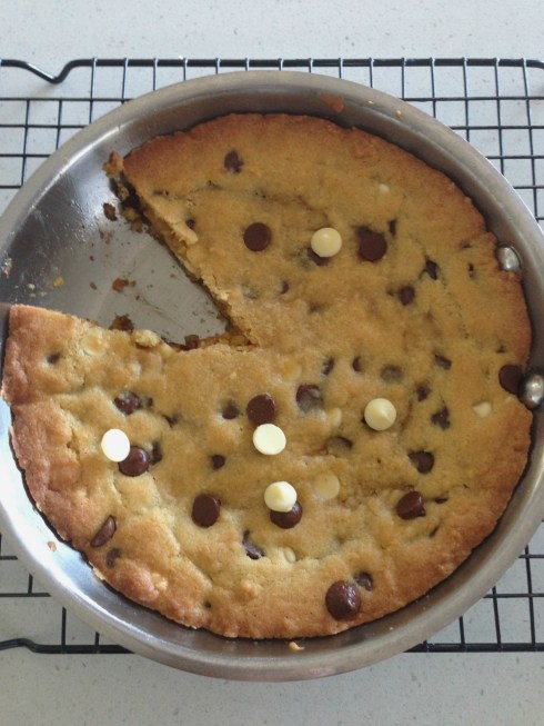 double chocolate skillet cookie