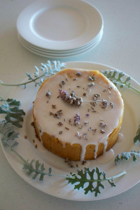 vegan lavender and vanilla cake
