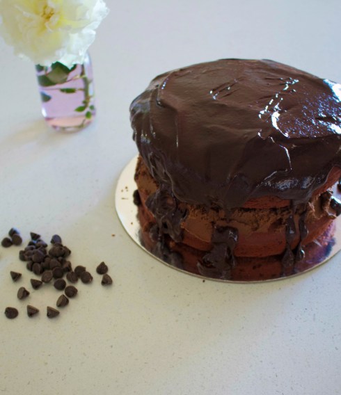 red velvet cake with mousse filling