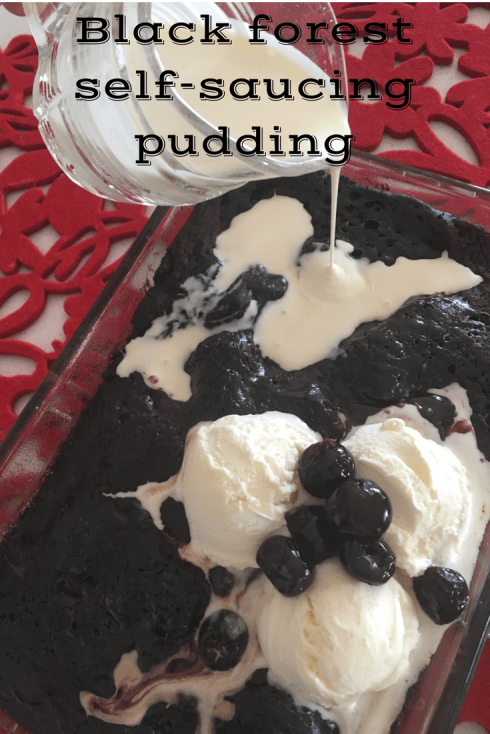 Black forest self-saucing pudding