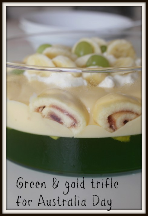 Green &amp; gold trifle  for Australia Day - The Hungry Mum
